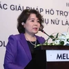 Bà Nguyễn Thị Tuyết Minh, Chủ tịch Hội đồng Doanh nhân nữ Việt Nam. (Ảnh: Phương Hoa/TTXVN)