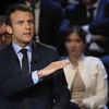 Ứng viên Tổng thống Pháp Emmanuel Macron trong cuộc tranh luận trên truyền hình ở La Plaine-Saint-Denis ngày 4/4. (Nguồn: EPA/TTXVN)