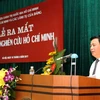 Giáo sư-tiến sỹ Nguyễn Xuân Thắng, Giám đốc Học viện Chính trị quốc gia Hồ Chí Minh, phát biểu tại Lễ ra mắt. (Ảnh: Doãn Tấn/TTXVN)