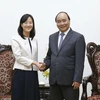 Thủ tướng Nguyễn Xuân Phúc tiếp bà Thái Bội Quân, Tổng Giám đốc Tập đoàn Bảo Thành (Đài Loan, Trung Quốc). (Ảnh: Văn Điệp/TTXVN)