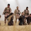 Video được cho là quay cảnh phiến quân IS chuẩn bị chặt đầu ít nhất 15 binh sỹ Syria. (Nguồn: AFP/TTXVN)