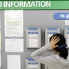 Người lao động Hàn Quốc tìm kiếm thông tin việc làm. (Nguồn: Reuters)