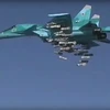 Máy bay Sukhoi Su-34 của Nga tiến hành một vụ không kích nhằm vào các mục tiêu IS tại Deir ez-Zor, Syria. (Nguồn: EPA/TTXVN)