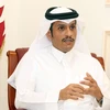Ngoại trưởng Qatar Sheikh Mohammed bin Abdulrahman al-Thani trong một cuộc họp báo tại Doha. (Nguồn: AFP/TTXVN)