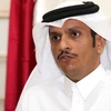 Ngoại trưởng Qatar Sheikh Mohammed bin Abdulrahman al-Thani trong một cuộc họp báo tại Doha. (Nguồn: AFP/TTXVN)
