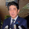Thủ tướng Nhật Bản Shinzo Abe trong một cuộc họp báo ở thủ đô Tokyo. (Nguồn: AFP/TTXVN)