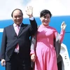 Thủ tướng Chính phủ Nguyễn Xuân Phúc và Phu nhân. (Ảnh: Thống Nhất/TTXVN)