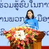 Đại diện thế hệ trẻ Việt Nam, sinh viên Đại học Hà Nội Nguyễn Thạch Thảo phát biểu tại Lễ kỷ niệm. (Ảnh: Phương Hoa/TTXVN)