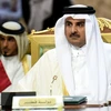 Tiểu vương Qatar Sheikh Tamim bin Hamad al-Thani (giữa, trước). (Nguồn: AFP/TTXVN)