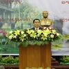 Chủ tịch Hội hữu nghị Lào-Việt phát biểu tại lễ bế mạc. (Nguồn: Vietnam+)