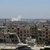Khói bốc lên sau một vụ nổ ở Syria. (Nguồn: AFP)