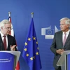 Trưởng đoàn đàm phán EU Michel Barnier (phải) và Anh David Davis. (Nguồn: THX/TTXVN)