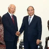 Thủ tướng Nguyễn Xuân Phúc tiếp ông Kanji Hayama, cựu Chủ tịch Tập đoàn Taisei (Nhật Bản). (Ảnh: Thống Nhất/TTXVN)
