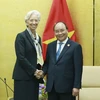 Thủ tướng Nguyễn Xuân Phúc tiếp Tổng Giám đốc IMF Christine Lagarde. (Nguồn: TTXVN)
