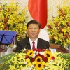 Tổng Bí thư, Chủ tịch Trung Quốc Tập Cận Bình đọc Diễn văn đáp từ. (Ảnh: Trí Dũng/TTXVN)