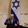 Thủ tướng Israel Benjamin Netanyahu phát biểu trong một cuộc họp tại Jerusalem. (Nguồn: AFP/TTXVN)