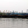 Tàu cá neo đậu tránh bão tại cảng Hưng Thái (huyện Long Điền). (Ảnh: Đoàn Mạnh Dương/TTXVN)
