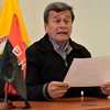 Trưởng đoàn đàm phán của ELN Pablo Beltran phát biểu tại Sangolqui, Ecuador. (Nguồn: AFP/TTXVN)