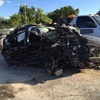 Một trong hai chiếc SUV gặp tai nạn. (Nguồn: mysanantonio.com)