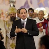 Tổng thống Ai Cập Abdel Fatah El-Sisi (giữa) tại một sự kiện ở Cairo. (Nguồn: THX/TXVN)