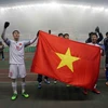 U23 Việt Nam ăn mừng sau thành tích giành vé vào tứ kết U23 châu Á 2018. (Nguồn: vff.org.vn)