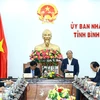 Thủ tướng Nguyễn Xuân Phúc làm việc với lãnh đạo chủ chốt tỉnh Bình Định. (Ảnh: Thống Nhất/TTXVN)