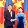 Chủ tịch Quốc hội Nguyễn Thị Kim Ngân với Chủ tịch Quốc hội Mông Cổ Miyegombo Enkhbold. (Ảnh: Trọng Đức/TTXVN)