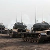 Binh sỹ và xe quân sự Thổ Nhĩ Kỳ được triển khai tại khu vực Afrin, Syria. (Nguồn: THX/TTXVN)