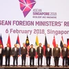 Các Bộ trưởng Ngoại giao ASEAN chụp ảnh kỷ niệm chung. (Ảnh: Việt Dũng/Vietnam+)
