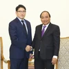 Thủ tướng Nguyễn Xuân Phúc tiếp ông Cho Hyun Joon, Chủ tịch Tập đoàn Hyosung. (Ảnh: Thống Nhất/TTXVN)