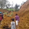 Sạt lở sau động đất tại làng Ekari, Papua New Guinea ngày 27/2. (Nguồn: AFP/TTXVN)