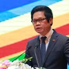 Chủ tịch Phòng Thương mại và Công nghiệp Việt Nam (VCCI) Vũ Tiến Lộc phát biểu khai mạc. (Ảnh: TTXVN)
