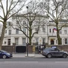 Quang cảnh bên ngoài tòa nhà Đại sứ quán Nga tại London (Anh). (Nguồn: THX/ TTXVN)