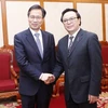 Trưởng Ban Đối ngoại Trung ương Hoàng Bình Quân tiếp Tổng Thư ký ICAPP Park Ro-byug. (Ảnh: Lâm Khánh/TTXVN)