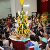 Đại sứ Thongsavanh Phomvihane phát biểu tại buổi lễ. (Ảnh: Phương Hoa/TTXVN)