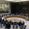 Toàn cảnh phiên họp khẩn của Hội đồng Bảo an Liên hợp quốc ở New York (Mỹ) tối 14/4. (Nguồn: THX/ TTXVN)
