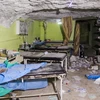 Cảnh tàn phá tại thị trấn Khan Sheikhun sau vụ tấn công được cho là sử dụng vũ khí hóa học. (Nguồn: Getty Images/TTXVN)