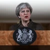 Thủ tướng Anh Theresa May phát biểu trong cuộc họp báo tại London. (Nguồn: AFP/TTXVN)