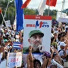 Hình ảnh lãnh tụ Cách mạng Fidel Castro Ruz - người khởi xướng các cuộc tuần hành 1/5 tại Cuba. (Ảnh: Pv Lê Hà/TTXVN)