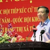 Bộ trưởng Bộ Công an Tô Lâm phát biểu tại buổi tiếp xúc cử tri. (Ảnh: Diệp Trương/TTXVN)