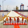 Quang cảnh lễ chính thức đưa dự án cảng Nam Đình Vũ (giai đoạn 1) vào khai thác. (Ảnh: An Đăng/TTXVN)