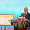 Phó Chủ tịch Quốc hội Uông Chu Lưu phát biểu tại buổi lễ. (Ảnh: Đoàn Mạnh Dương/TTXVN)