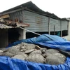 Rùa biển khô cất giữ trong các kho tại cơ sở chăn nuôi lợn. (Ảnh: Nguyên Lý/TTXVN)