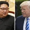 Nhà lãnh đạo Triều Tiên Kim Jong-un (trái) và Tổng thống Mỹ Donald Trump (phải). (Nguồn: EPA-EFE/TTXVN)