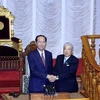Chủ tịch nước Trần Đại Quang hội kiến với Chủ tịch Thượng viện Nhật Bản Date Chuichi. (Ảnh: Nhan Sáng/TTXVN)
