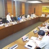 Đại biểu Quốc hội các tỉnh Đồng Nai, Bình Phước, Hưng Yên, Quảng Ninh thảo luận ở tổ. (Ảnh: Lâm Khánh/TTXVN) 
