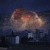 Vị trí bị đánh bom của quân đội syria. (Nguồn: AP)