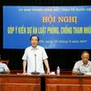 Ủy ban Trung ương Mặt trận Tổ quốc Việt Nam tổ chức Hội nghị góp ý kiến vào dự án Luật phòng, chống tham nhũng (sửa đổi). (Ảnh: Nguyễn Dân/TTXVN)