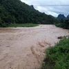 Nước sông dâng cao tại xã Na Mèo, huyện Quan Sơn, Thanh Hóa. (Ảnh: TTXVN phát)