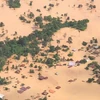 Cảnh ngập lụt sau khi đập thủy điện ở tỉnh Attapeu, Lào bị vỡ ngày 24/7. (Nguồn: THX/TTXVN)